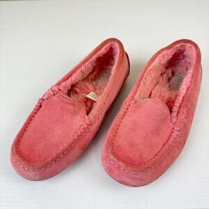 UGG Ansley Suede Moccasin Slipper Loafers Pink Blossom